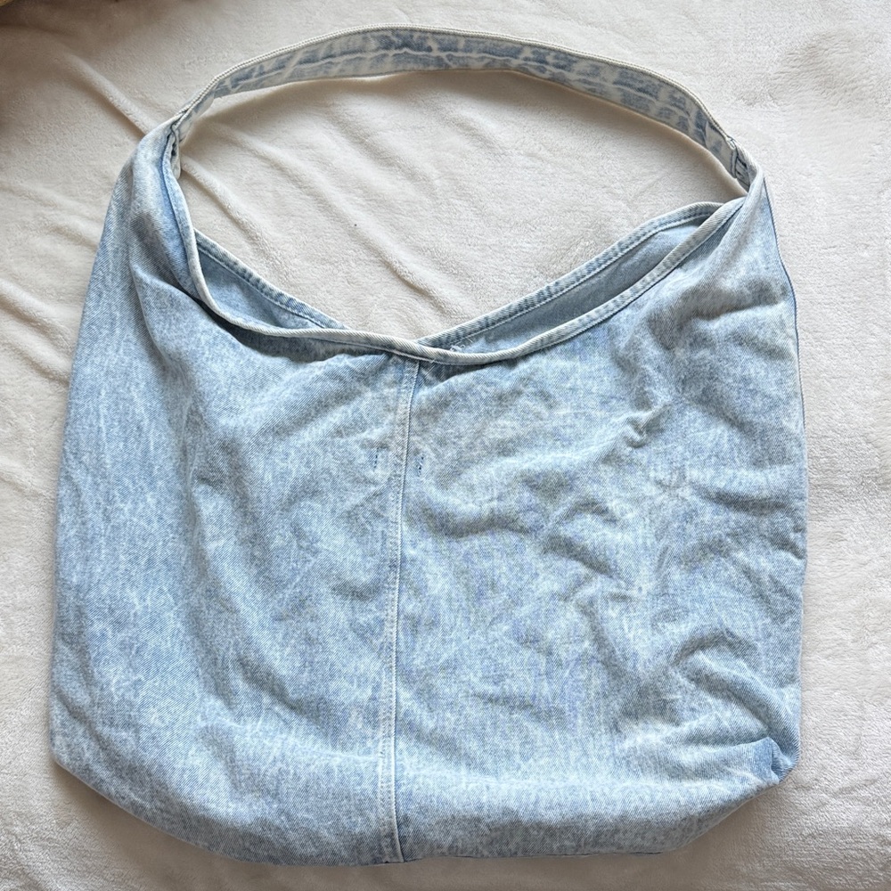 PULL & BEAR / Light Blue Denim Shoulder Boho Bag